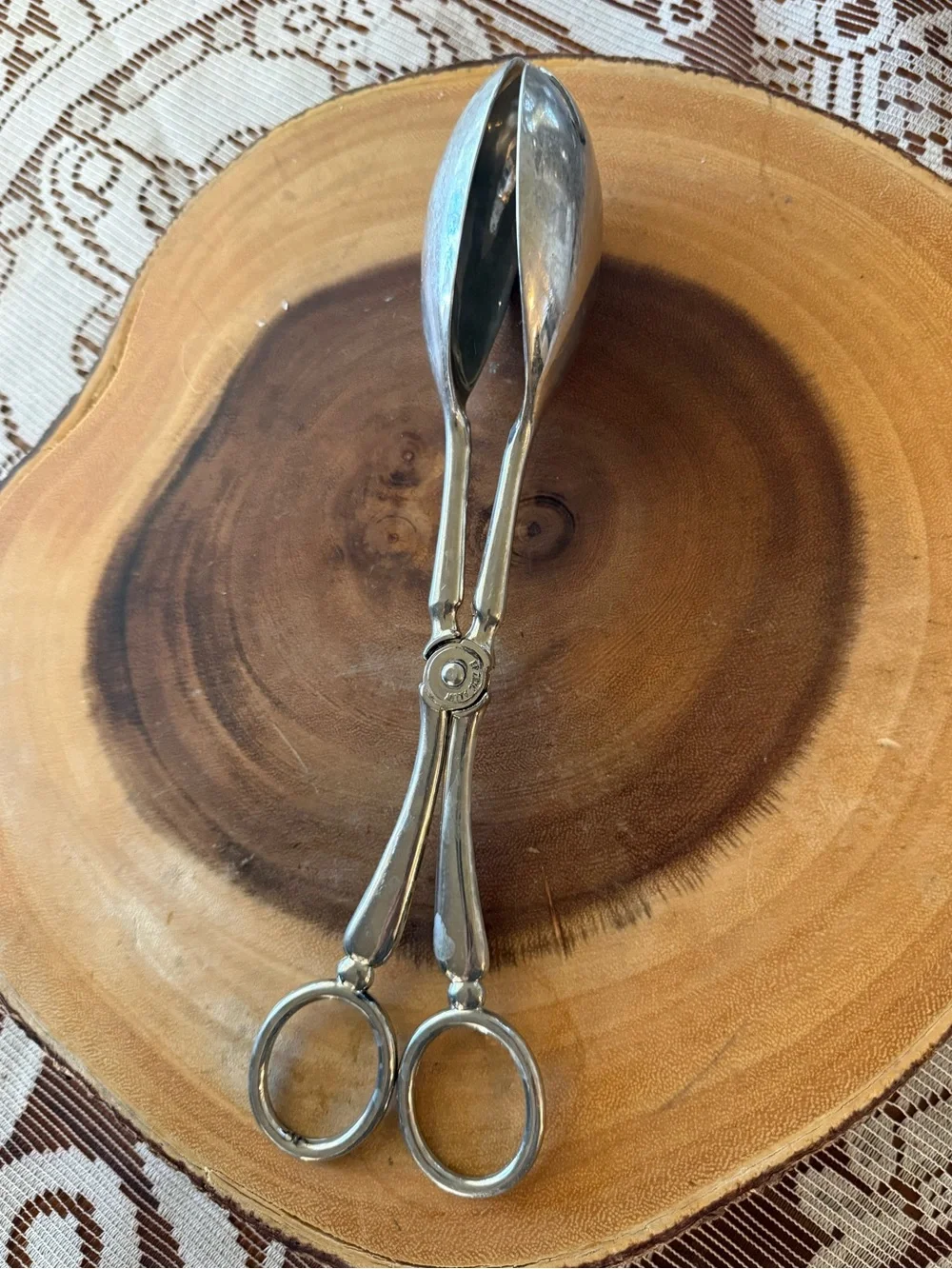 Vintage EP Zinc Alloy Silver Plated Salad Tongs Serving Tongs